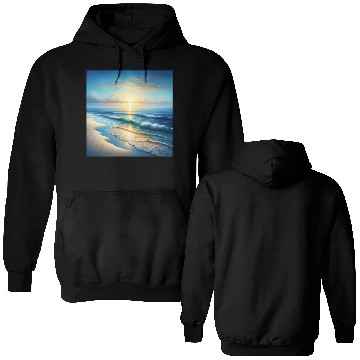 Discover Serene Seaside Sunrise Double Sided Hoodies