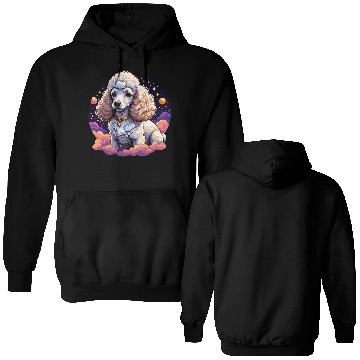 Discover Celestial Poodle in Space Illustration Double Sided Hoodies