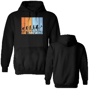 Discover Axe throwing evolution hatchet throwing retro Pre Double Sided Hoodies