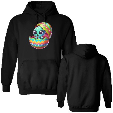 Discover Colorful Alien Easter Egg Hatch Design Double Sided Hoodies