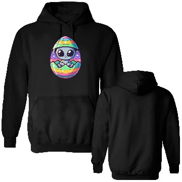 Discover Alien Easter Egg Hatching: Colorful Surprise Double Sided Hoodies