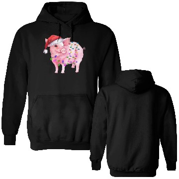 Discover Pig Christmas Light Double Sided Hoodies