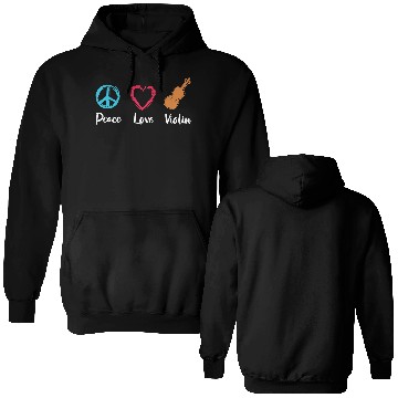 Discover Peace Love Violin Double Sided Hoodies