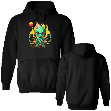 Discover Green Alien Design Double Sided Hoodies