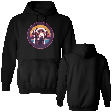 Discover Synthwave Labrador Retriever Double Sided Hoodies