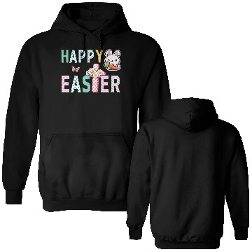 Discover Blossom & Bunny: Easter Celebration Delight! Double Sided Hoodies