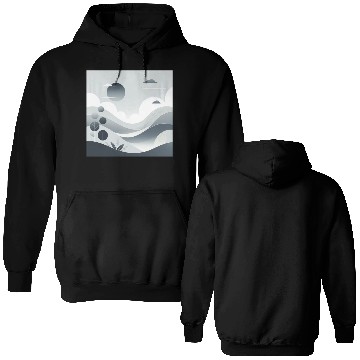 Discover "Tranquil Monochrome Horizon" Double Sided Hoodies