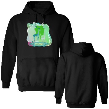 Discover Cute Cartoon Deer Dance At Forest Tree Double Sided Hoodies
