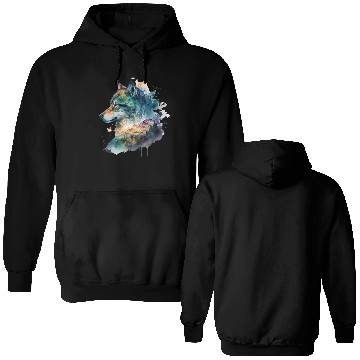 Discover Wolf Print, Cosmic Wolves, Animal Print, Cosmos Double Sided Hoodies