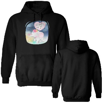 Discover Lovely Elephant And Bird Walking Up Using Balloon Double Sided Hoodies