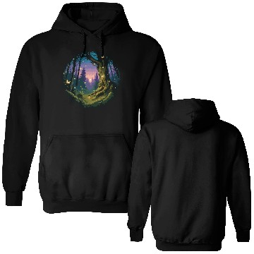Discover Enchanted Forest: Mystical Twilight Double Sided Hoodies