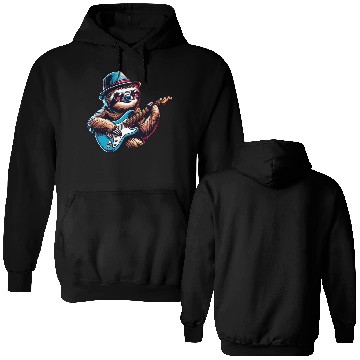 Discover Cool Sloth E-Guitar Player Design Double Sided Hoodies