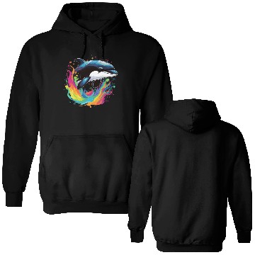 Discover Dolphin In Ocean splash Double Sided Hoodies
