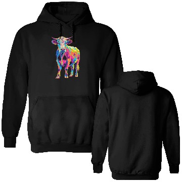 Discover Hereford Cattle Farmer Popart Double Sided Hoodies