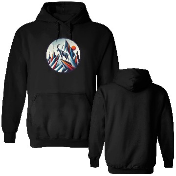 Discover Abstract mountain goat Double Sided Hoodies