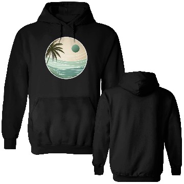Discover Tropical Sunset Serenity Double Sided Hoodies