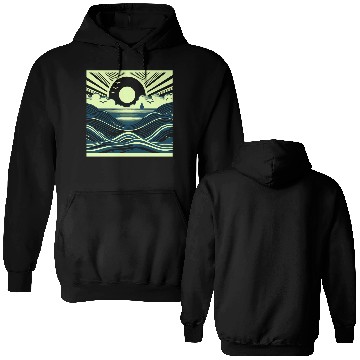 Discover Ocean Sunrise Retro Wave Sailing Double Sided Hoodies
