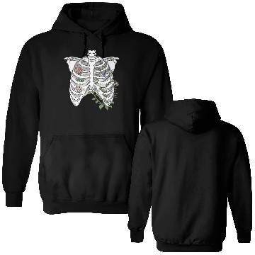 Discover Skeleton Ribs Flower Double Sided Hoodies