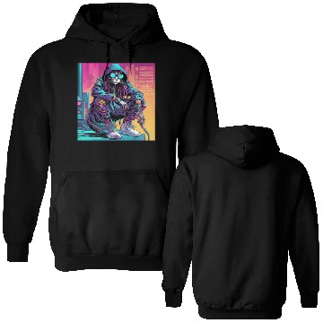 Discover Cyberpunk Rastafari Cat Double Sided Hoodies