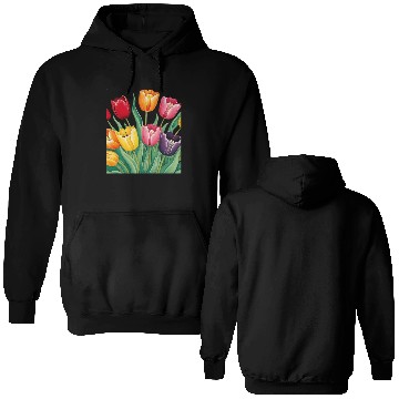 Discover Flowerful Tulips T shirrt Double Sided Hoodies