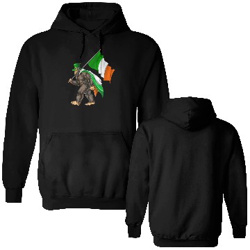 Discover St. Patrick's Day Bigfoot Ireland Flag Double Sided Hoodies