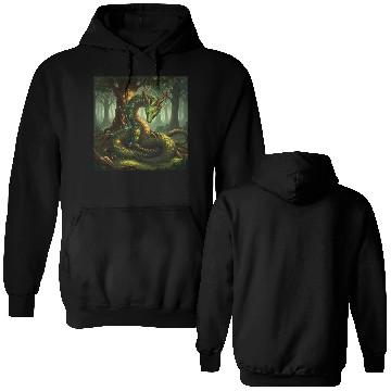 Discover Enchanted Forest Serpent Design Double Sided Hoodies