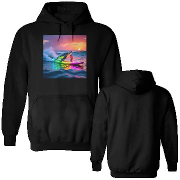 Discover sea turtle design neon turtle Double Sided Hoodies