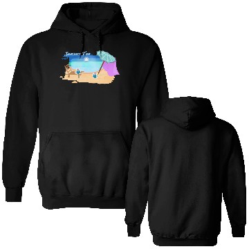 Discover Summer Beach Scene Illustration Double Sided Hoodies