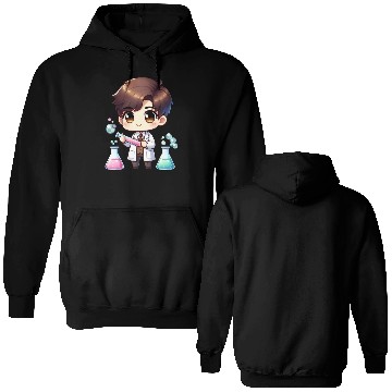 Discover Cute Scientist Chibi Illustration Double Sided Hoodies