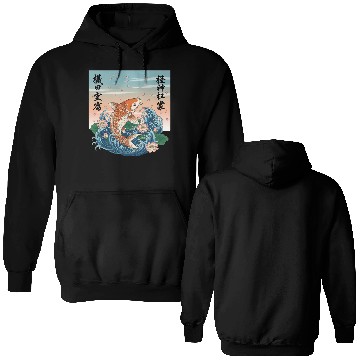 Discover Koi Fish and Lotus Harmony Design Double Sided Hoodies