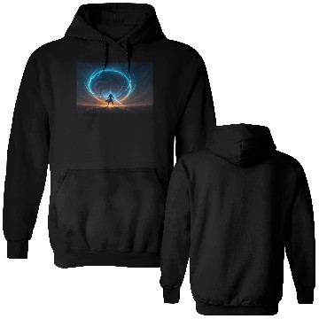 Discover Epic Cosmic Warrior with Energy Vortex Double Sided Hoodies