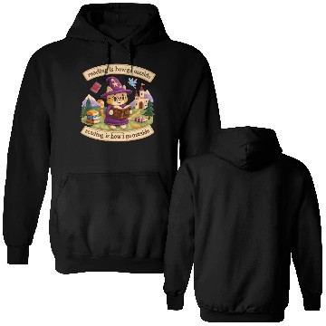 Discover Whimsical Cat Wizard Reading Double Sided Hoodies