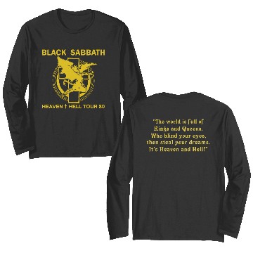 Discover 1980 Black Sabbath Heaven And Hell Tour Double Sided Long Sleeves