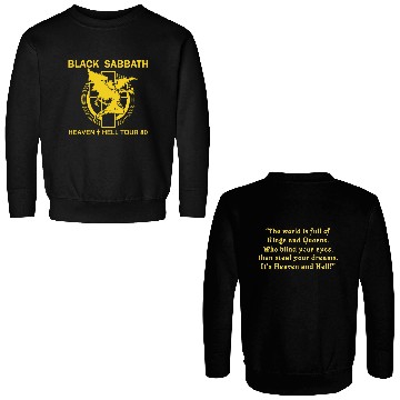 Discover 1980 Black Sabbath Heaven And Hell Tour Double Sided Sweatshirts