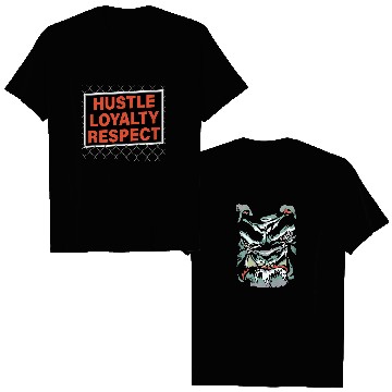 Discover Jo Cen Big Dog Hustle Loyalty Respect Mens Black Double Sided T Shirts