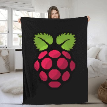 Discover Raspberry Pi Pixel Logo - Raspberry Pi - Fleece Blankets