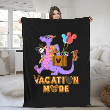 Discover Disney Funny Figment & Mickey Mouse Fleece Blankets, Disneyland Fleece Blankets