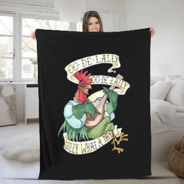 Discover Disney Alan A Dale Rooster OO De Lally Robin Hood Fleece Blankets