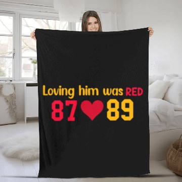 Discover Loving Him Was RED taylorr Swift x Travis Kelce Fleece Blankets