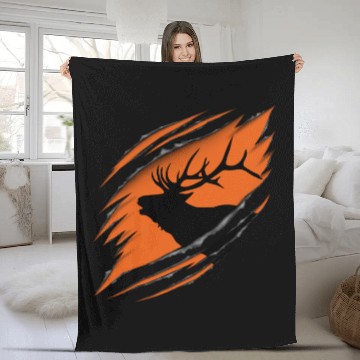 Discover Elk Hunting Premium Fleece Blankets