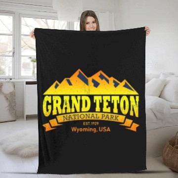 Discover Grand Teton National Park Fleece Blankets
