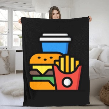 Discover burger Fleece Blankets