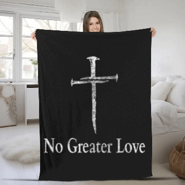 Discover Christian No Greater Love Distressed Cross Easter Fleece Blankets
