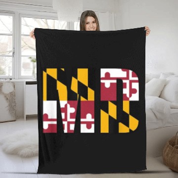 Discover Maryland State Flag Md Baltimore Pride Fleece Blankets