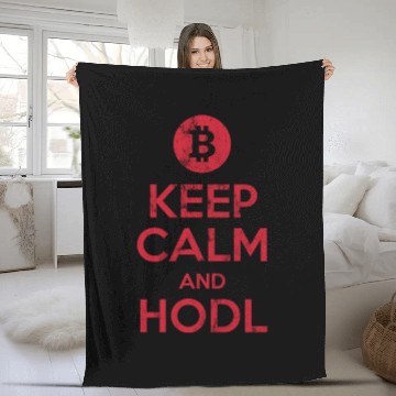 Discover Bitcoin & Crypto Keep Calm and Hold Fleece Blankets