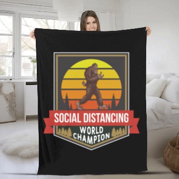 Discover Social Distancing World Champion Bigfoot Corona Fleece Blankets