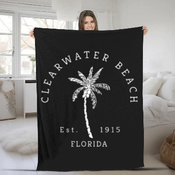 Discover Retro Cool Clearwater Beach Mens Womens Florida Fleece Blankets