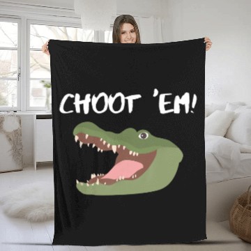 Discover Troy Swamp Choot Em' Alligator Gator Hunting Fleece Blankets