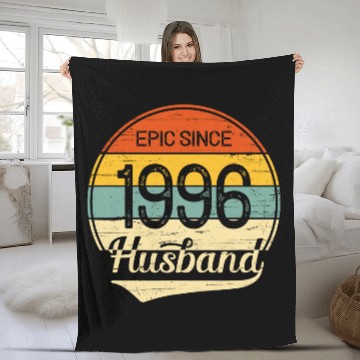 Discover Mens 25th Wedding Anniversary Gift Him Epic Husband Since 1996 Fleece Blankets