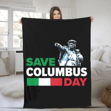 Discover Save Columbus Day - Italian Pride Fleece Blankets